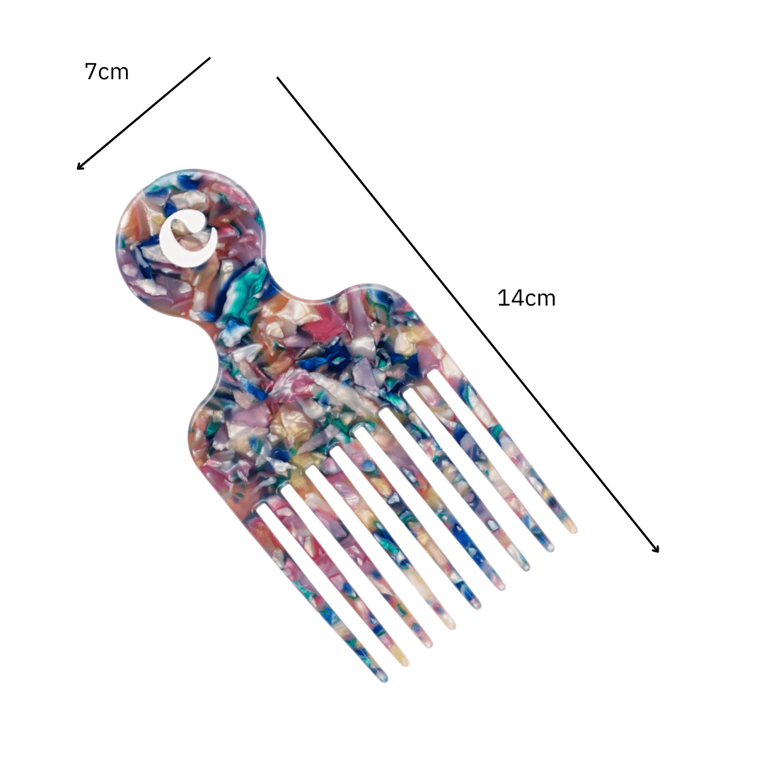 Detangling hair pick for type 4 hair