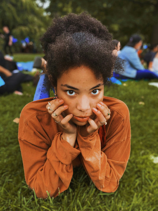 Girl with healthy curly hair