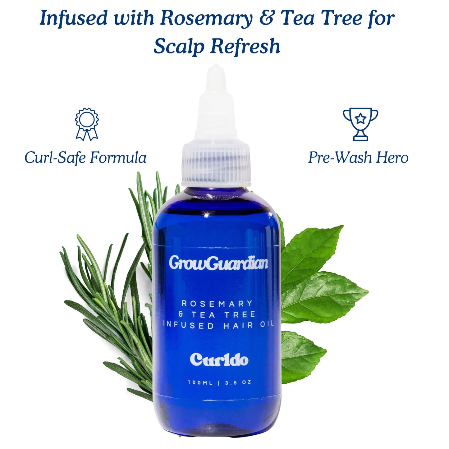 GrowGuardian™ Curl Nourish Oil - Rosemary & Tea Tree Pre - Wash Treatment for Waves, Curls, Coils & Afro Hair - Curldo