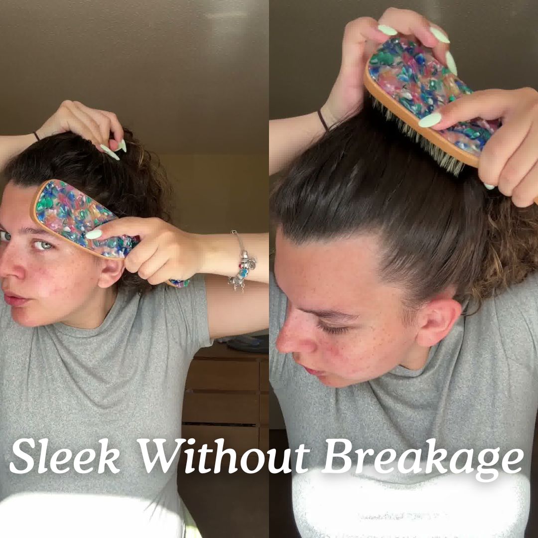 Smoothing Slick Back Boar Bristle Brush - Curldo