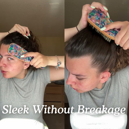 Smoothing Slick Back Boar Bristle Brush - Curldo